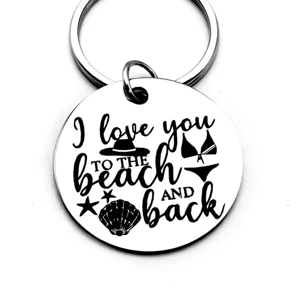 3/$25 I Love You To The Beach And Back Stainless Steel Keychain NEW